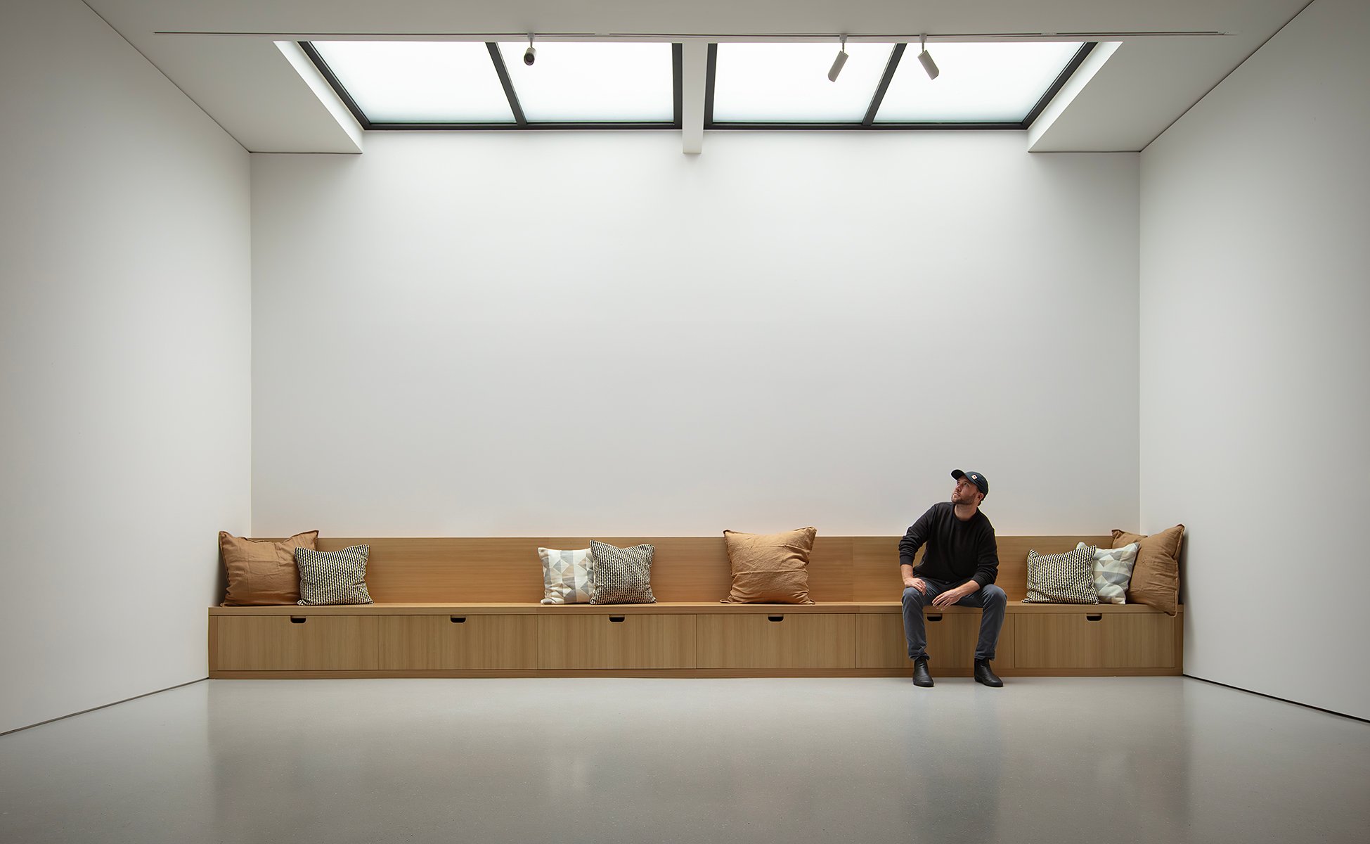 Goethe-institut san Francisco bench seating with skylights
